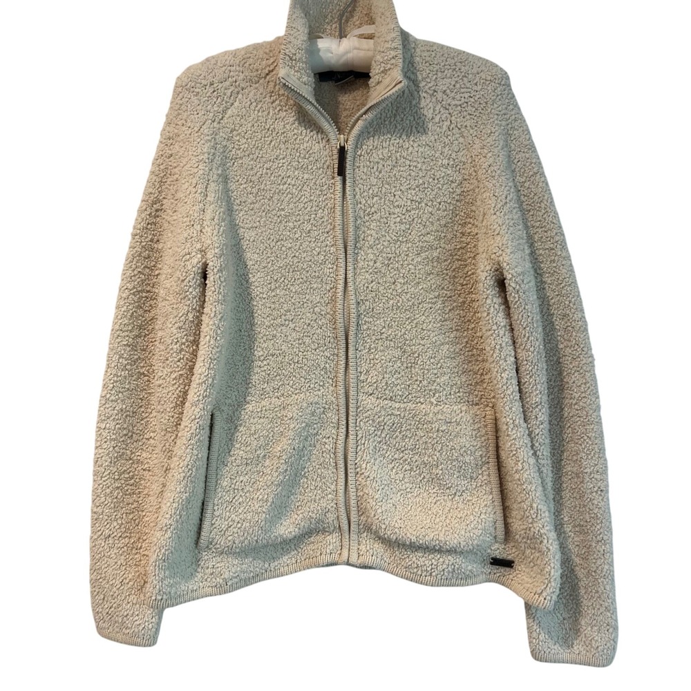 Natural Reflections‎ Cream Sherpa Fleece Zip Up Jacket Women's Medium